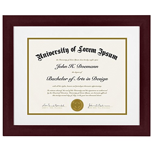 0791398908244 - MAHOGANY DOCUMENT FRAME - MADE TO DISPLAY DOCUMENTS SIZED 8.5 X 11 INCH WITH MAT AND 11 X 14 INCH WITHOUT MAT - DOCUMENT FRAME, CERTIFICATION FRAME, HIGH SCHOOL DIPLOMA FRAME