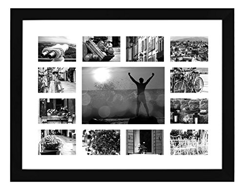 0791398917819 - COLLAGE PICTURE FRAME 12X16 - DISPLAYS TWELVE 2X3 INCH PICTURES AND ONE 5X7 INCH PICTURE - READY-TO-HANG - TOP SELLING MULTIPLE PICTURE FRAME