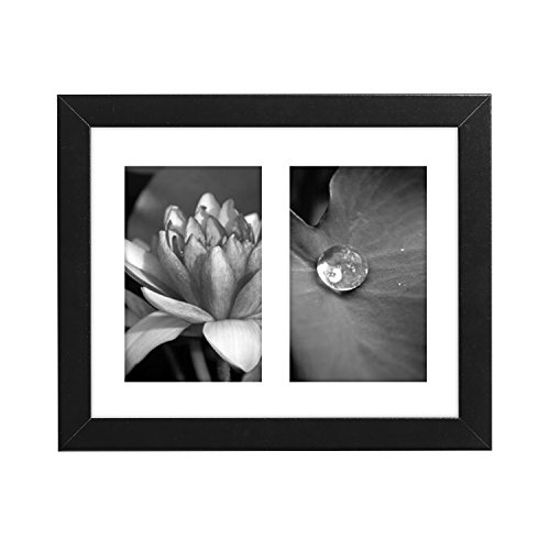 0791398936735 - PICTURE FRAME 8X10 MADE WITH TWO 4X6 INCH OPENINGS; COLOR, BLACK