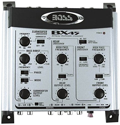 0791489110150 - BOSS AUDIO BX45 2/3-WAY PRE-AMP ELECTRONIC CROSSOVER WITH REMOTE SUBWOOFER LEVEL CONTROL