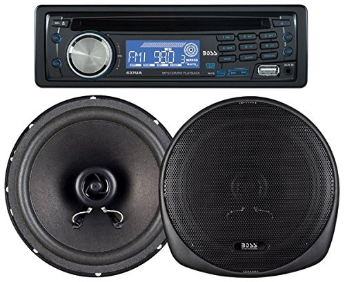 0791489116169 - BOSS AUDIO 647CK PACKAGE INCLUDES 637UA SINGLE-DIN CD AM/FM CD RECEIVER WITH USB PORT PLUS ONE PAIR OF 6.5 INCH SPEAKERS