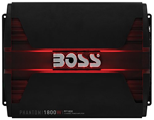 0791489122764 - BOSS AUDIO PF1800 PHANTOM 1800-WATT FULL RANGE, CLASS A/B 2-8 OHM STABLE 4 CHANNEL AMPLIFIER WITH REMOTE SUBWOOFER LEVEL CONTROL