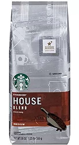0791586895875 - STARBUCKS HOUSE BLEND GROUND COFFEE, 20 OZ , PREMIUM COFFEE BLEND, PACK SIX BEST GOURMET COFFEE, SPECIALTY ROASTED BEANS ESPRESSOS