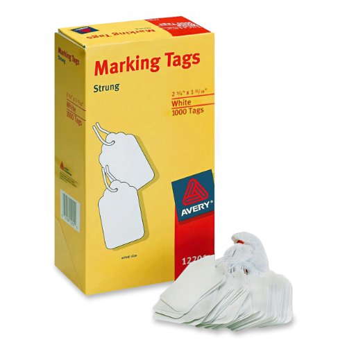 0791836619299 - AVERY WHITE MARKING TAGS STRUNG, 2.75 X 1.68 INCHES, PACK OF 1000