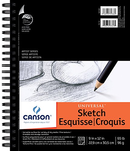 0791836859152 - CANSON 9-INCH BY 12-INCH UNIVERSAL SKETCH BOOK, 100-SHEET