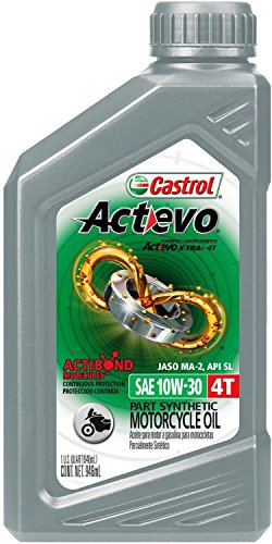 0079191064009 - CASTROL 06119 ACTEVO 10W-30 PART SYNTHETIC 4T MOTORCYCLE OIL - 1 QUART BOTTLE, (PACK OF 6)
