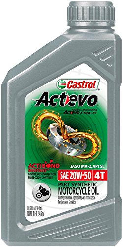 0079191064092 - CASTROL 06139 ACTEVO 20W-50 PART SYNTHETIC 4T MOTORCYCLE OIL - 1 QUART BOTTLE, (PACK OF 6)