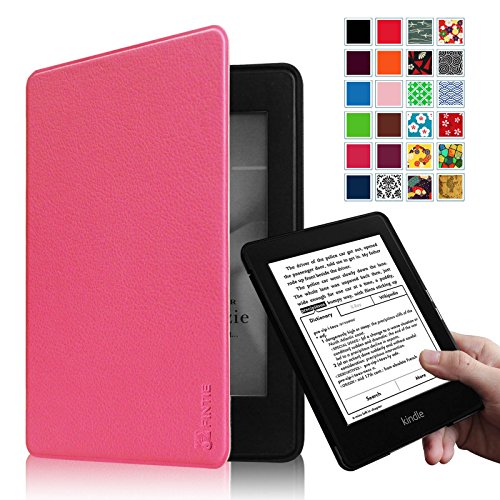 0791916556513 - FINTIE KINDLE PAPERWHITE CASE - PREMIUM PROTECTIVE SMART SHELL LEATHER COVER FOR ALL-NEW AMAZON KINDLE PAPERWHITE (FITS ALL VERSIONS: 2012, 2013, 2014 AND 2015 NEW 300 PPI), MAGENTA