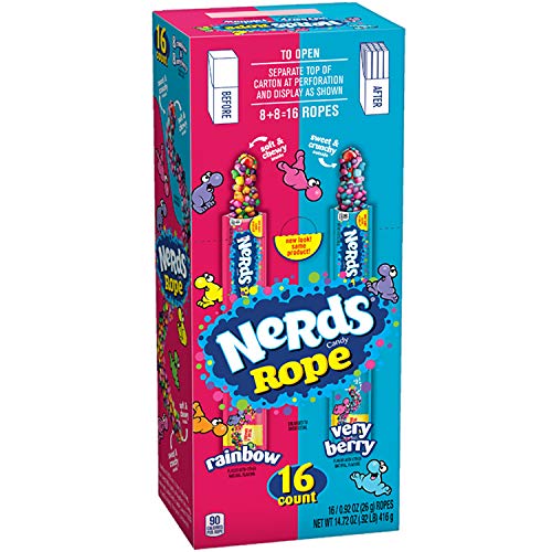 0079200055059 - NERDS ROPES VERY BERRY AND RAINBOW VARIETY, 16 COUNT