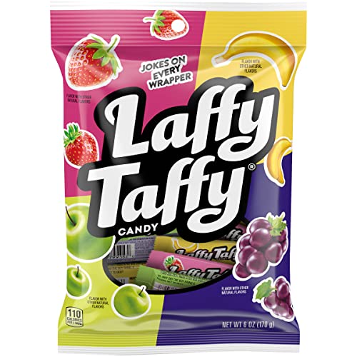 0079200281793 - LAFFY TAFFY, SUMMER CANDY, ASSORTED FLAVORS, INDIVIDUALLY WRAPPED MINI BARS, 6 OUNCE