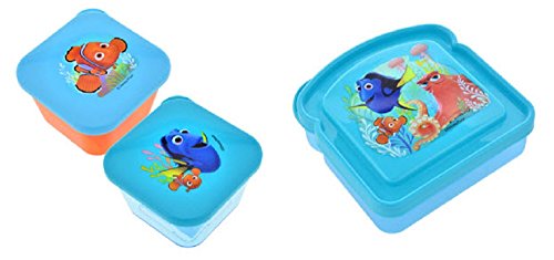 0792019434630 - DISNEY PIXAR FINDING DORY SNACK SET WITH 1 SANDWICH CONTAINER AND 2 SQUARE SNACK CONTAINERS