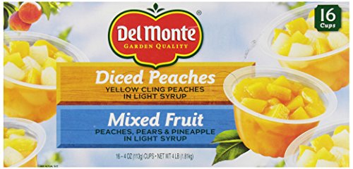 0792220621003 - DEL MONTE MIXED FRUIT/PEACHES SNACK CUP, 4 POUND