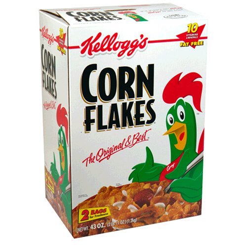 0792220630050 - KELLOGG'S CORN FLAKES CEREAL 43.0 TOTAL OUNCE TWO BAG VALUE BOX