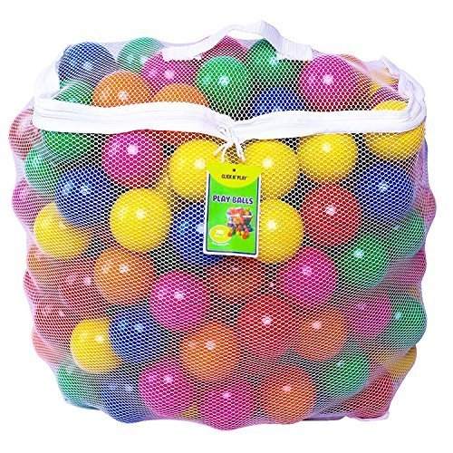 0792384511332 - CLICK N' PLAY PACK OF 200 PHTHALATE FREE BPA FREE CRUSH PROOF PLASTIC BALL, PIT BALLS - 6 BRIGHT COLORS IN REUSABLE AND DURABLE STORAGE MESH BAG WITH ZIPPER NEW