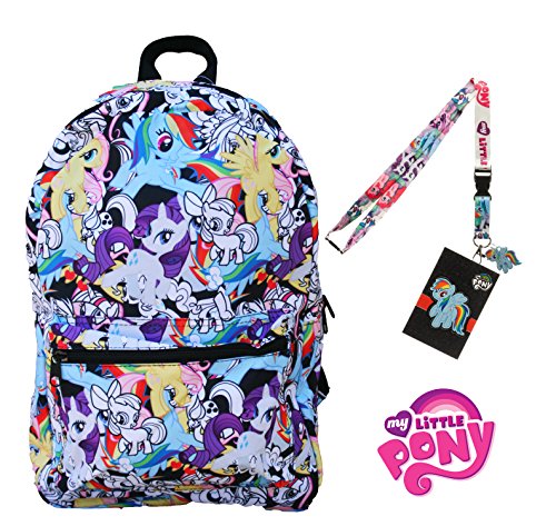 0792484480460 - MY LITTLE PONY BACKPACK WITH LANYARD AND KEYCHAIN CHARM (DRAW ART VERSION)