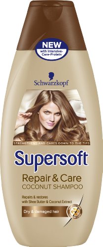 0792486867450 - SCHWARZKOPF SUPERSOFT REPAIR AND CARE COCONUT SHAMPOO 400ML (PACK OF 3)