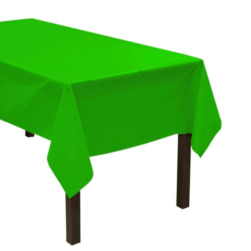0792491087430 - PARTY ESSENTIALS HEAVY DUTY PLASTIC TABLE COVER, 54 X 108, NEON GREEN