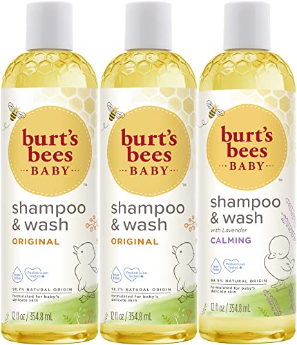 0792850654914 - BURTS BEES BABY SHAMPOO AND WASH 3-PACK, 2 ORIGINAL AND 1 CALMING WITH LAVENDER, 12 FL OZ EACH