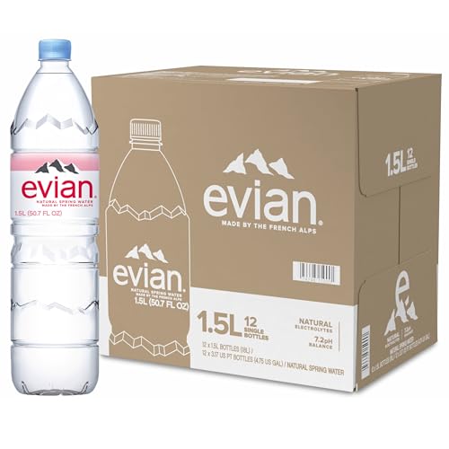 0079298150001 - EVIAN NATURAL SPRING WATER, 1.5 LITER, (PACK OF 12)