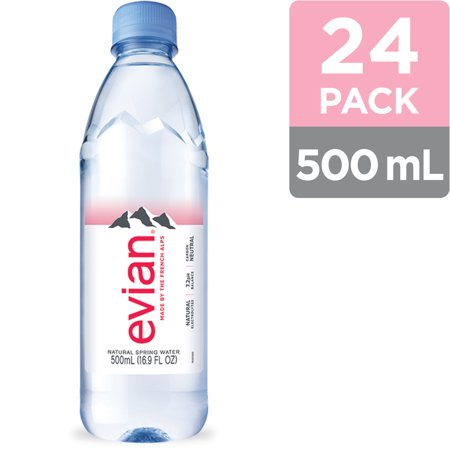0079298169003 - EVIAN NATURAL SPRING WATER BOTTLES, NATURALLY FILTERED SPRING WATER, 500 ML BOTTLE, 24 COUNT
