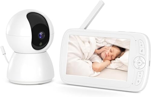 0793189407738 - ODITTON VIDEO BABY MONITOR, 1080P HD RESOLUTION 5 DISPLAY, WITH PAN-TILT-ZOOM CAMERA, 2-WAY TALK, 1000FT LONG RANGE, BABY MONITOR MOUNT, ROOM TEMPERATURE, FOR NEW PARENTS