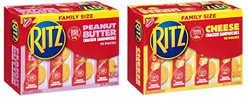 0793283963093 - NABISCO RITZ CRACKER VARIETY BUNDLE OF 2 FLAVORS - CHEESE & PEANUT BUTTER, INDIVIDUAL CRACKER SANDWICHES, FAMILY SIZE (32COUNT 3.5 LBS)