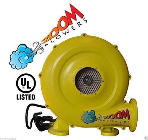 0793573080127 - BOUNCE HOUSE BLOWER - 1HP 780 WATT ZOOM COMMERCIAL AIR BLOWER FOR INFLATABLES, SLIDES, WATER SLIDE, OBSTACLE COURSE HIGH QUALITY AIR MOVER