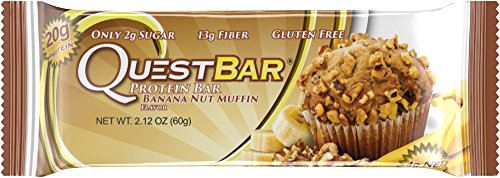 0793573185433 - QUEST NUTRITION PROTEIN BAR, BANANA NUT MUFFIN, 20G PROTEIN, 2.1OZ BAR, 12 COUNT