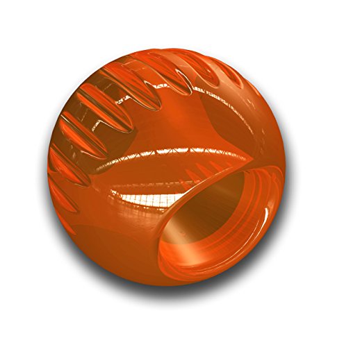 0793573217141 - BIONIC BA-CL205 BALL DURABLE DOG CHEW TOY TREAT TOY, LARGE, ORANGE