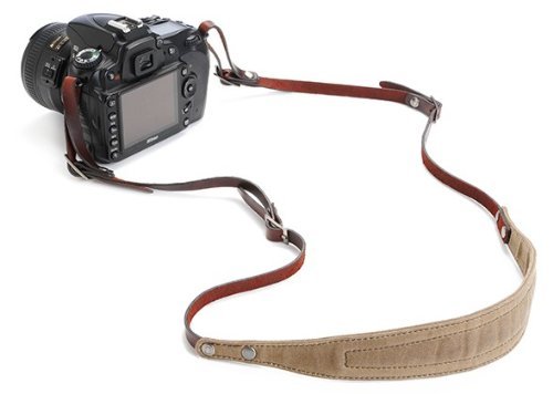 0793573233110 - ONA THE LIMA WAXED CANVAS AND LEATHER CAMERA STRAP, FIELD TAN