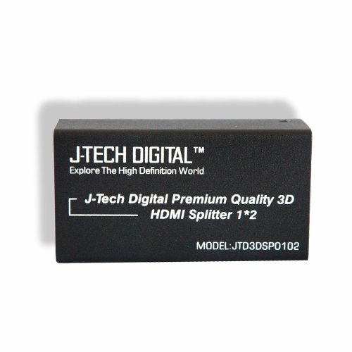 0793573752949 - J-TECH DIGITAL (TM) 2 PORTS HDMI 1X2 POWERED SPLITTER VER 1.3 CERTIFIED FOR FULL HD 1080P WITH DEEP COLOR & HD AUDIO AND MAX BANDWIDTH OF 10.2GBPS