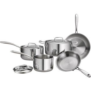 0793842208795 - TRAMONTINA GOURMET 8-PIECE 18/10 STAINLESS STEEL TRI-PLY CLAD COOKWARE SET