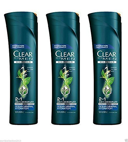 0079400332431 - CLEAR MEN 2 IN 1 SHAMPOO + CONDITIONER, OCEAN MINERAL HYDRATION 12.9 OZ