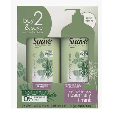 0079400463173 - SUAVE PROFESSIONALS SHAMPOO AND CONDITIONER ROSEMARY MINT 18 OZ, 2 CT