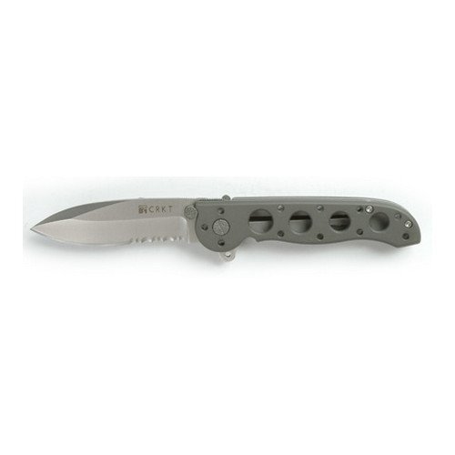 0794023211207 - COLUMBIA RIVER KNIFE AND TOOL'S M21-12 CHARCOAL GRAY FOLDING KNIFE WITH COMBO EDGE SPEAR POINT BLADE
