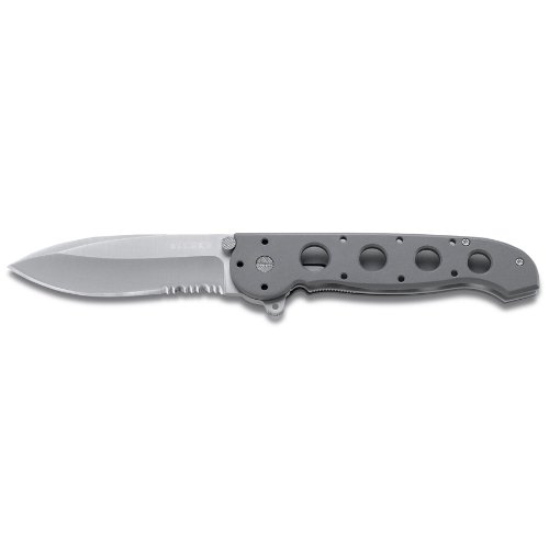 0794023211405 - COLUMBIA RIVER KNIFE AND TOOL'S M21-14 CHARCOAL GRAY FOLDING KNIFE WITH COMBO SPEAR POINT BLADE
