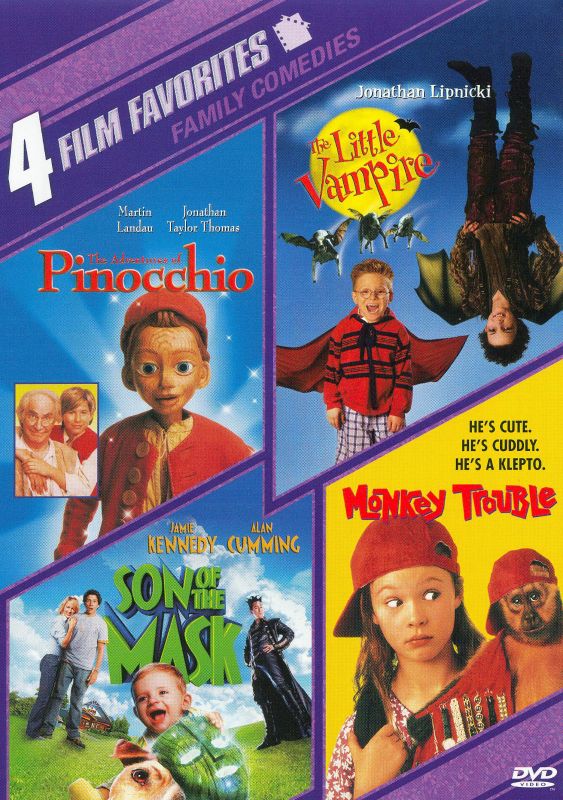 0794043111334 - 4 FILM FAVORITES: NEW LINE FAMILY (THE ADVENTURES OF PINOCCHIO, THE LITTLE VAMPIRE, MONKEY TROUBLE, SON OF THE MASK)