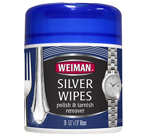 0794168535282 - WEIMAN SILVER WIPES FOR CLEANING AND POLISHING SILVER JEWELRY, STERLING SILVER, SILVER PLATE AND FINE ANTIQUE SILVER - 20 COUNT