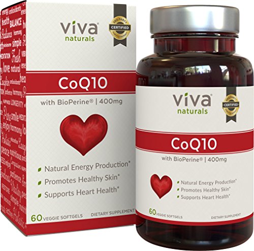 0794168565074 - VIVA NATURALS COQ10 400MG, 60 VEGETARIAN SOFTGELS - ENHANCED WITH BIOPERINE® FOR INCREASED ABSORPTION
