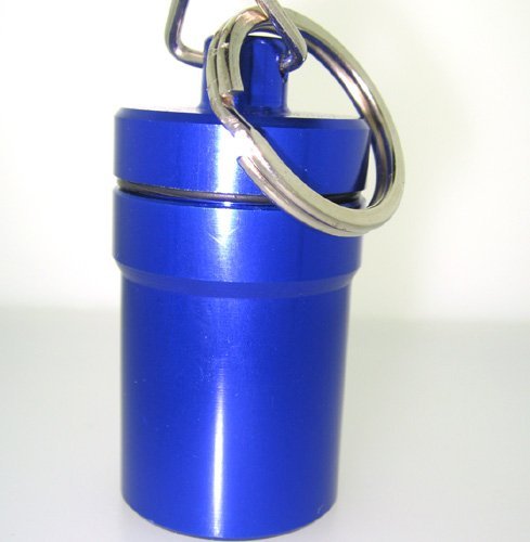 0794168903593 - PILL CONTAINER - FIRST AID - MEDICAL ALERT - KEY CHAIN - WATER RESISTANT - LARGE SIZE - COLOR BLUE BY UNKNOWN