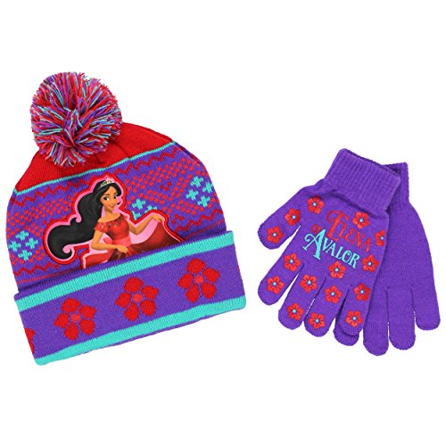 0794434264564 - PRINCESS ELENA OF AVALOR YOUTH BEANIE HAT AND GLOVES SET (ONE SIZE, ELENA PURPLE/RED)