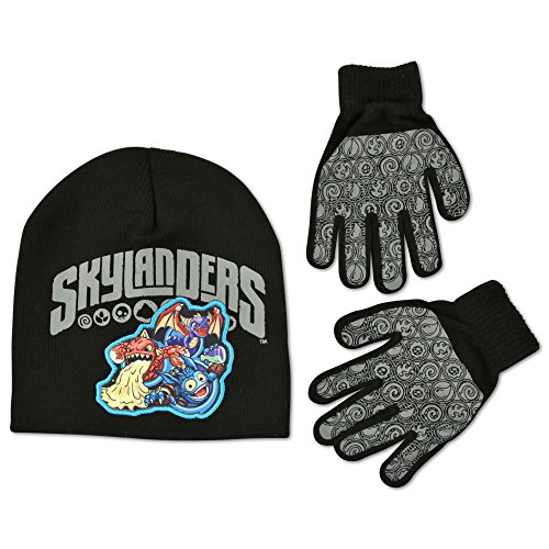 0794434274341 - ACTIVISION BIG BOYS SKYLANDERS ACRYLIC KNIT WINTER BEANIE HAT AND MATCHING GLOVE SET, MULTI, ONE SIZE