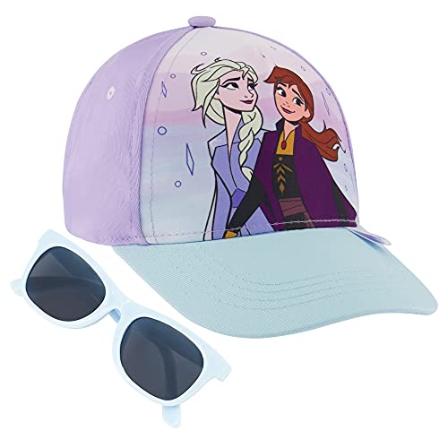 0794434463127 - DISNEY GIRLS TODDLER BASEBALL HAT FOR AGES, FROZEN ELSA AND ANNA KIDS CAP, WASHED SUNHAT, HAT & SUNGLASSES, 4-7 YEARS