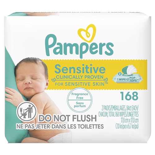 0794628155937 - PAMPERS SENSITIVE WIPES 3X TRAVEL PACK 168 COUNT