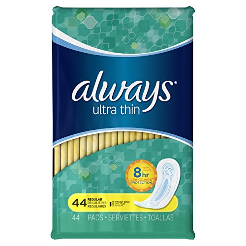 0794628222653 - ALWAYS ULTRA THIN REGULAR WITHOUT WINGS, THIN PADS 44 COUNT (PACK OF 3)