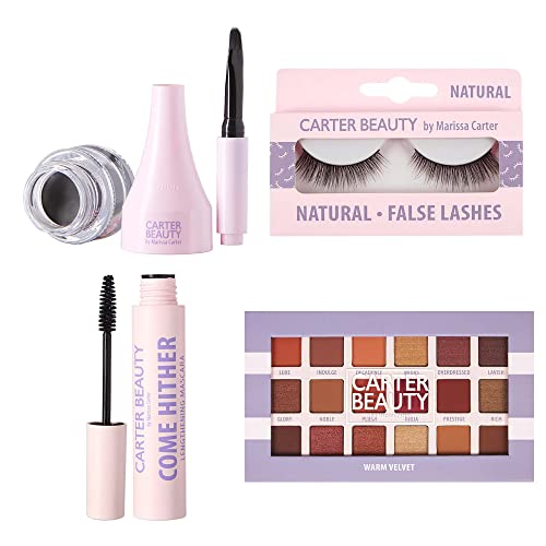 0794712824602 - CARTER BEAUTY THE EYE EDIT - ACCENTUATES THE EYES - TRANSFORM YOUR EYE MAKEUP LOOK - INCLUDES MASCARA, EYESHADOW PALETTE, GEL LINER, NATURAL FALSE LASHES - VEGAN AND PARABEN FREE - 5 PC GIFT SET