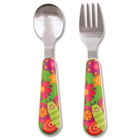 0794866579250 - STEPHEN JOSEPH FORK AND SPOON SET, BUTTERFLY