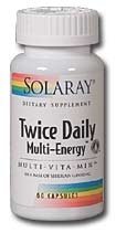 0795186437312 - TWICE DAILY MULTI-ENERGY MULTI-VITA-MIN SOLARAY 120 CAPS BY SOLARAY