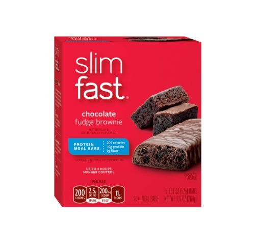 0795186587727 - SLIMFAST MEAL REPLACEMENT BARS, CHOCOLATE FUDGE BROWNIE, 52 GRAMS, 5 COUNT BARS BY SLIM-FAST