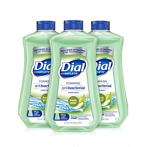 0795186590215 - DIAL COMPLETE ANTIBACTERIAL FOAMING HAND WASH REFILL, FRESH PEAR, 32 OUNCE (PACK OF 3)